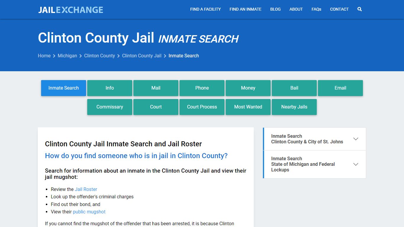 Inmate Search: Roster & Mugshots - Clinton County Jail, MI - Jail Exchange