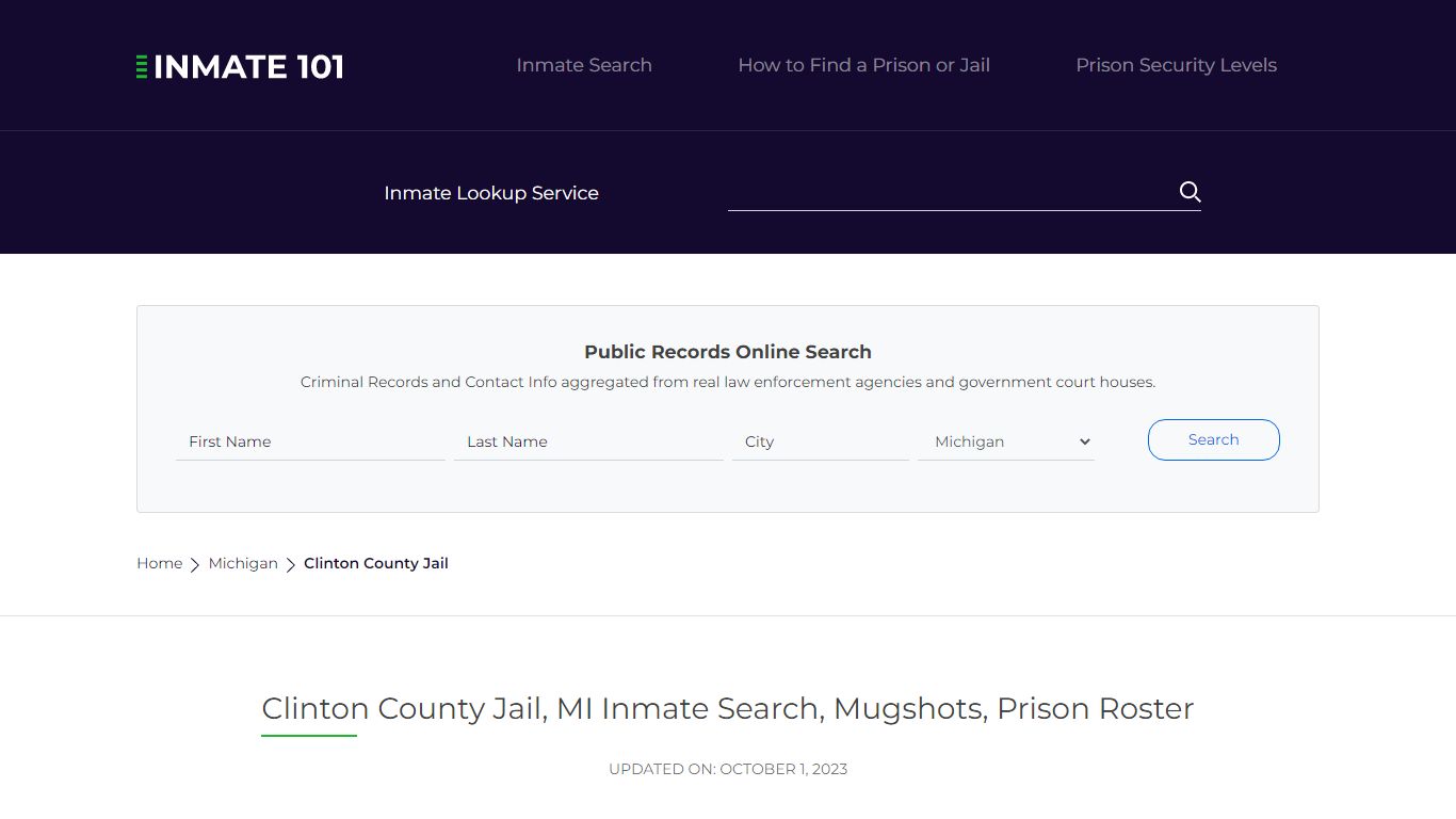 Clinton County Jail, MI Inmate Search, Mugshots, Prison Roster